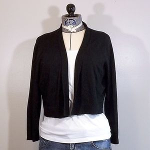 Calvin Klein black 3/4 sleeve cropped cardigan